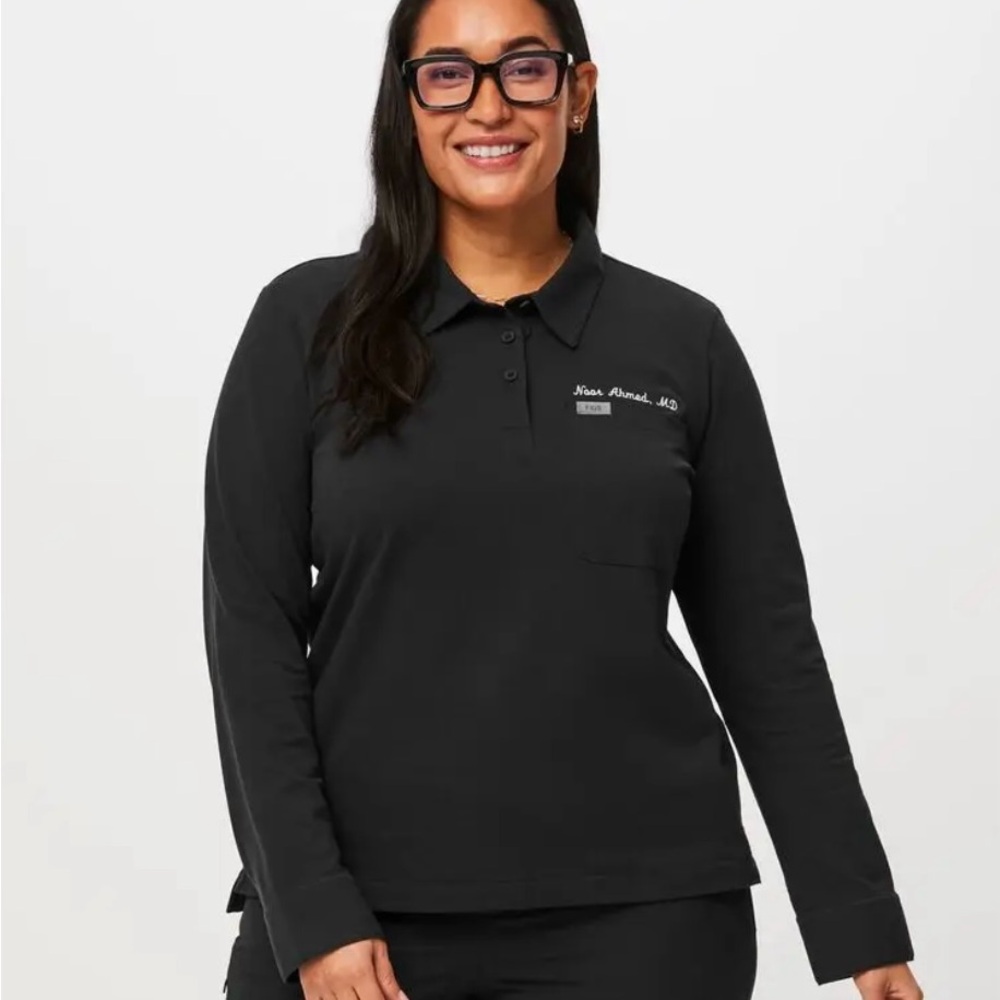 FIGSPro Black Women's Polo NWOT